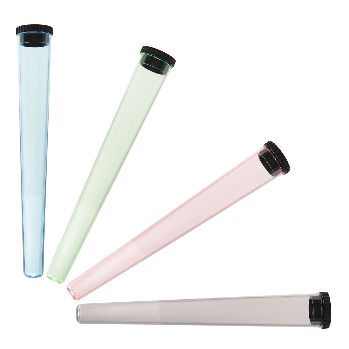 ATOMIC 4 tubi porta cono, cone joint tube, 4 custodie per Sigarette  coniche, trasparente in plastica, colori assortiti : : Salute e  cura della persona